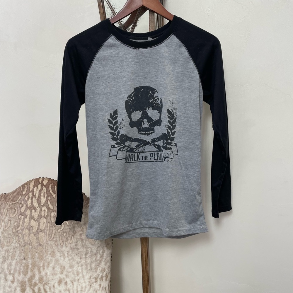P.J. Salvage Kids Raglan Tee - Black and Gray